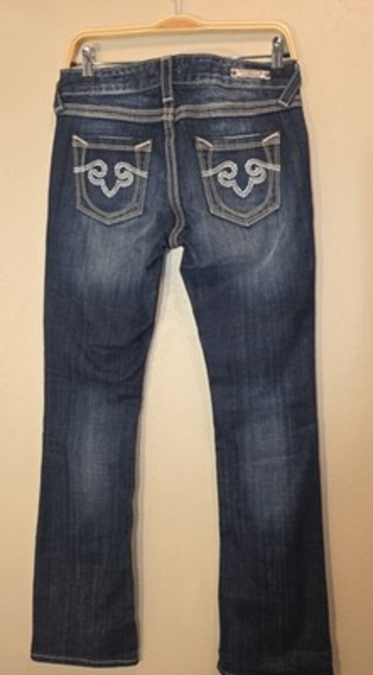 Woman's ReRock for Express Bootcut Denim Stretch Jeans size 4